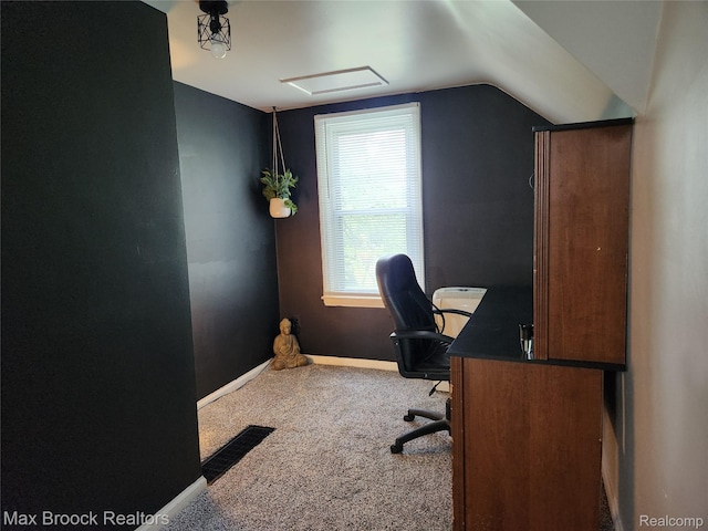 3705 Sancroft Ave, West Bloomfield, MI 48324 - office with carpet floors, vaulted ceiling, and attic access