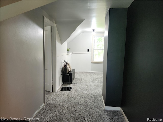 3705 Sancroft Ave, West Bloomfield, MI 48324 - corridor featuring carpet flooring and vaulted ceiling
