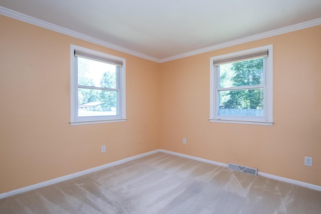 3813 Green Acre Dr, Saint Joseph, MI 49085 - empty room with plenty of natural light, ornamental molding, and light colored carpet
