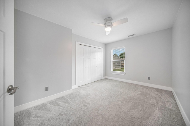 2807 Bartlett Rd, Pleasant Lake, MI 49272 - unfurnished bedroom featuring carpet floors, a closet, and ceiling fan
