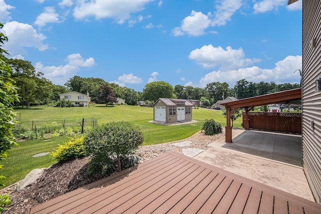 2807 Bartlett Rd, Pleasant Lake, MI 49272 - deck with a patio area and a storage unit