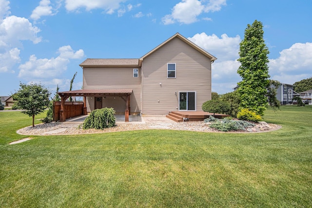 2807 Bartlett Rd, Pleasant Lake, MI 49272 - rear view of house with a patio area and a lawn