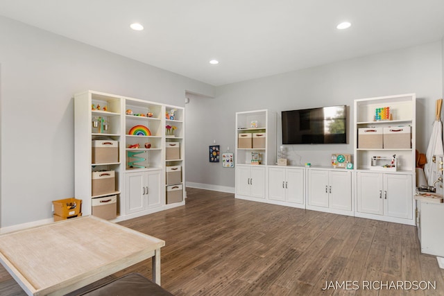 12974 Boulderway Trl, Grand Haven, MI 49417 - game room featuring wood finished floors and recessed lighting