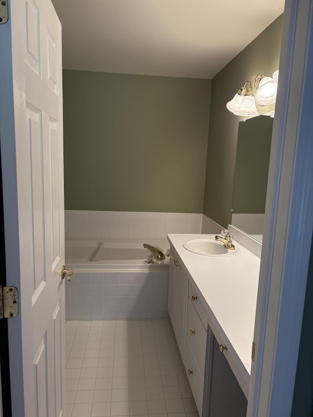 35595 Lone Pine Ln, Farmington Hills, MI 48335 - bathroom featuring vanity, tile patterned floors, and a bath