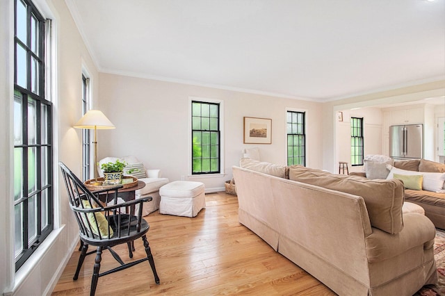 5145 Hensley Dr, Ann Arbor, MI 48103 - living room with crown molding and light wood-style floors