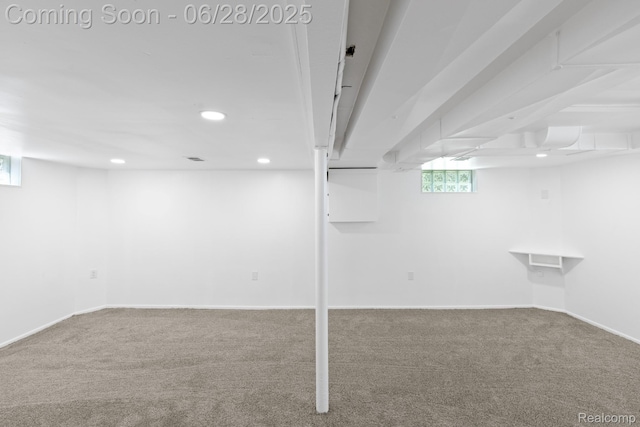 1590 Chapin Ave, Birmingham, MI 48009 - below grade area featuring recessed lighting and carpet flooring