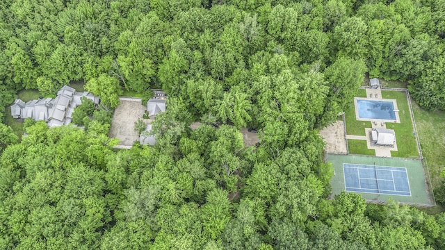 7085 Youngren Rd, Three Oaks, MI 49128 - aerial view of property and surrounding area with a heavily wooded area
