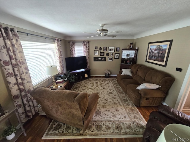 11019 Washington Ave, Mount Morris, MI 48458 - living room featuring ceiling fan and wood finished floors