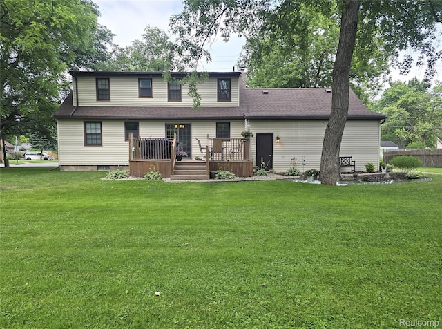 11019 Washington Ave, Mount Morris, MI 48458 - back of house featuring a deck and roof with shingles
