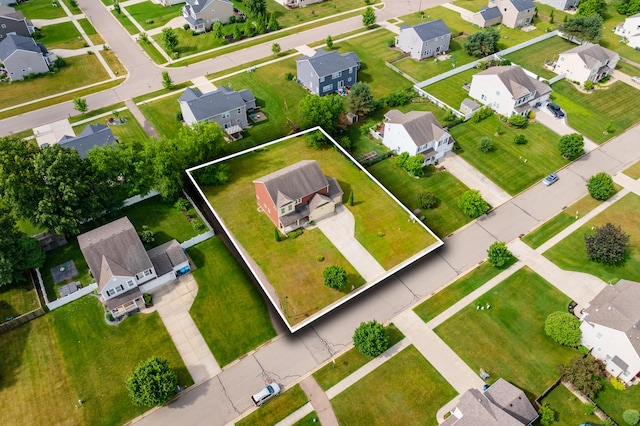5661 Attleberry Ave, Kalamazoo, MI 49009 - aerial perspective of suburban area with property parcel outlined