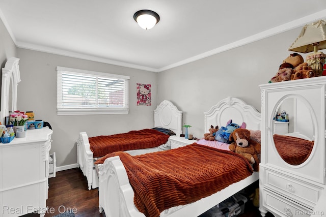 2308 Kipling Dr, Sterling Heights, MI 48310 - bedroom featuring crown molding and dark wood-type flooring