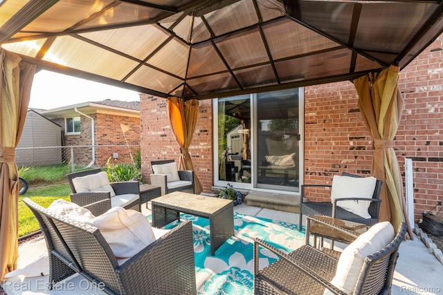 2308 Kipling Dr, Sterling Heights, MI 48310 - view of patio / terrace with a gazebo and an outdoor living space