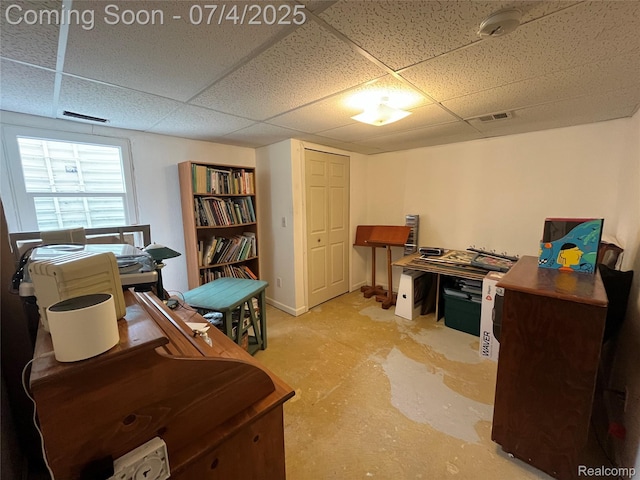 19754 E 14 Mile Rd, Roseville, MI 48066 - office area with a drop ceiling and baseboards