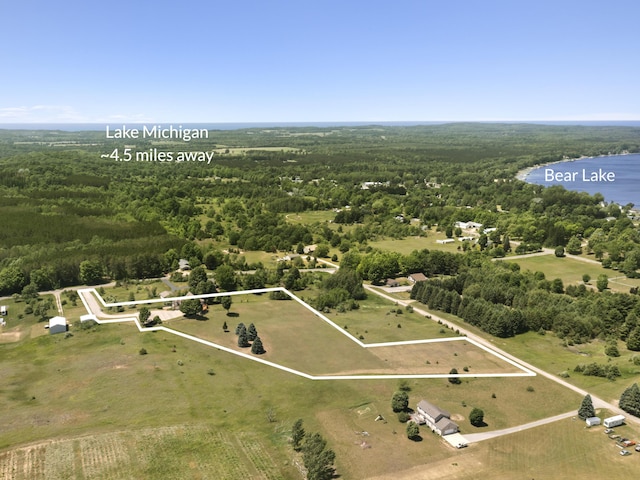 11713 Linderman Rd, Bear Lake, MI 49614 - aerial view of sparsely populated area with property boundaries highlighted and a nearby body of water