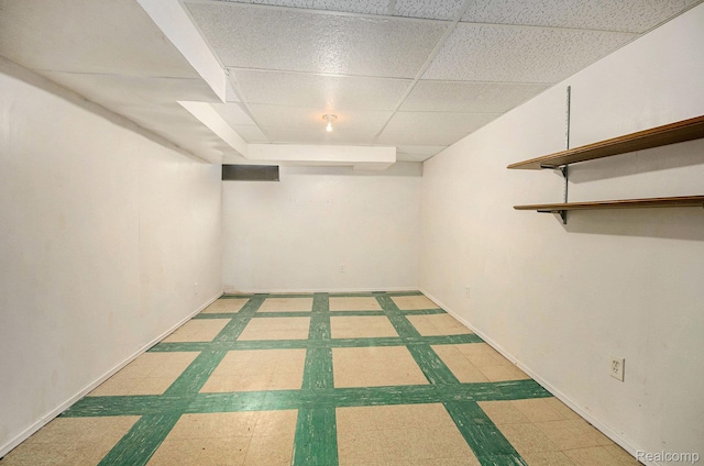 18319 Greenwald Dr, Southfield, MI 48075 - finished below grade area featuring tile patterned floors and a drop ceiling