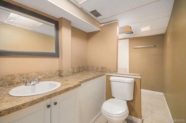 18319 Greenwald Dr, Southfield, MI 48075 - half bathroom with tile patterned floors and vanity