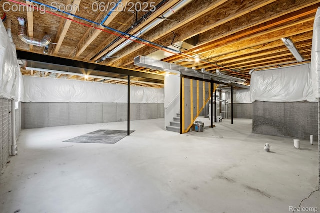 30493 Bradmore Rd, Warren, MI 48092 - unfinished basement featuring stairway