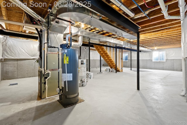 30493 Bradmore Rd, Warren, MI 48092 - below grade area featuring water heater and stairway