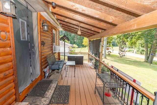 1213 Thomson Rd, Niles, MI 49120 - wooden deck featuring a yard and an outdoor living space