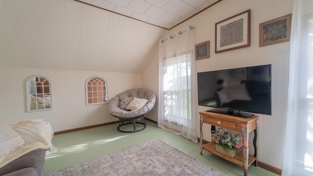 18216 S Schwark Rd, Three Oaks, MI 49128 - sitting room featuring vaulted ceiling and baseboards