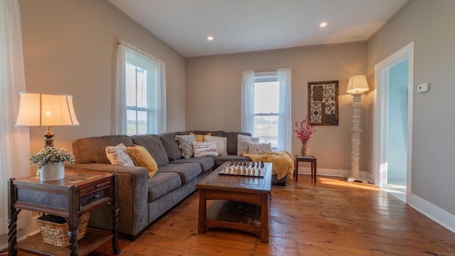 18216 S Schwark Rd, Three Oaks, MI 49128 - living area with plenty of natural light, hardwood / wood-style floors, ornamental molding, and recessed lighting