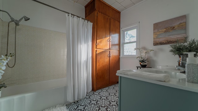 18216 S Schwark Rd, Three Oaks, MI 49128 - bathroom featuring shower / bath combination with curtain and vanity