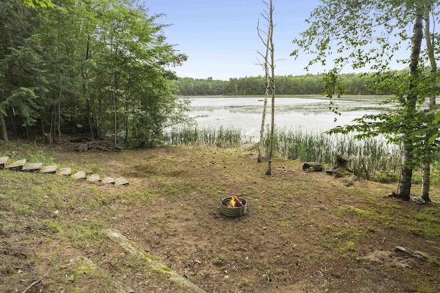 4382 S Vandervoight, Traverse City, MI 49696 - view of yard featuring a water view and a forest view