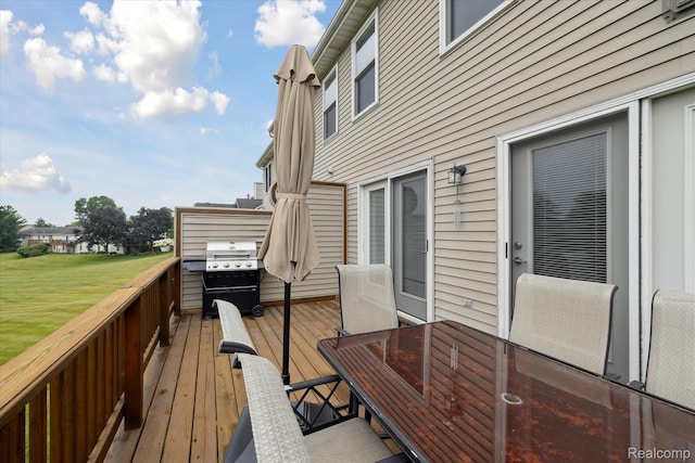 1484 Steeplechase Ct, Howell, MI 48843 - wooden deck with grilling area and a yard