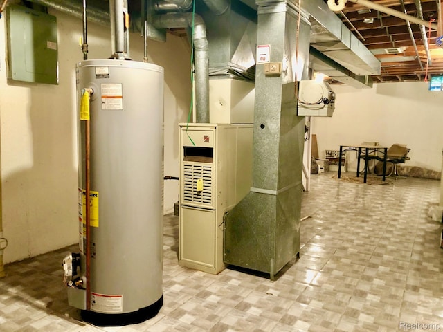 8681 Tucson Ct, Warren, MI 48093 - utility room with gas water heater and heating unit