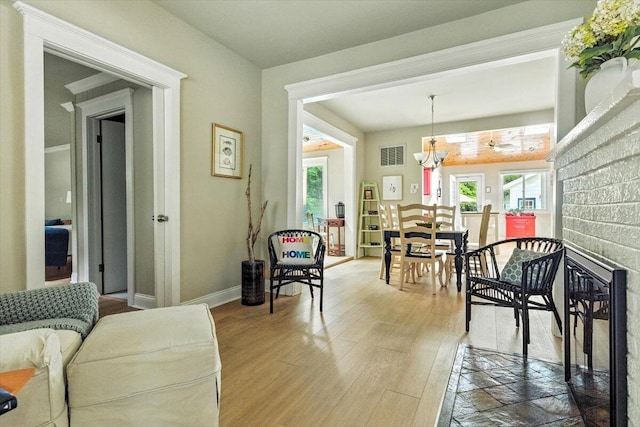 46210 Perkins Blvd, New Buffalo, MI 49117 - dining area featuring wood finished floors and baseboards