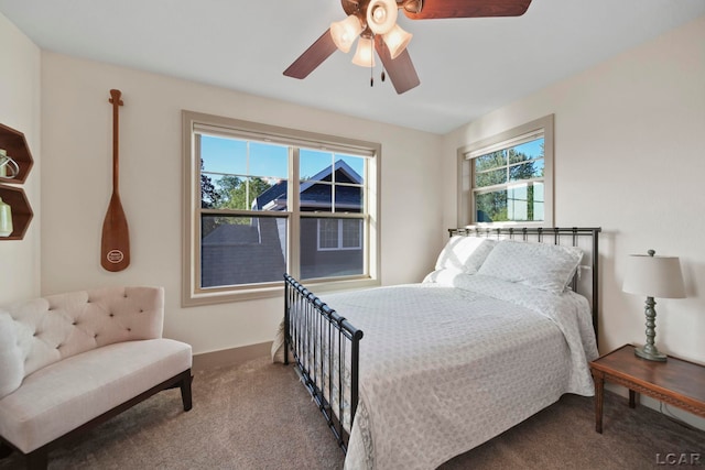 4078 Woodland Ave, Manitou Beach, MI 49253 - carpeted bedroom featuring ceiling fan