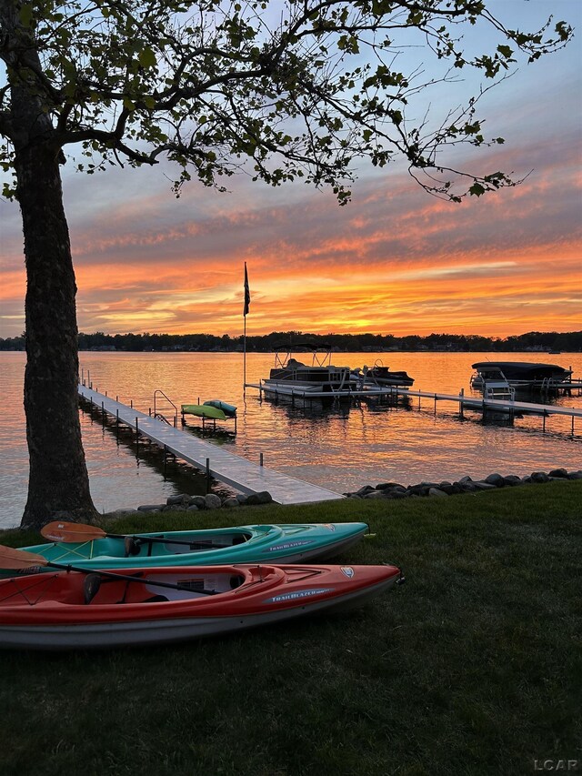 4078 Woodland Ave, Manitou Beach, MI 49253 - dock area featuring a water view