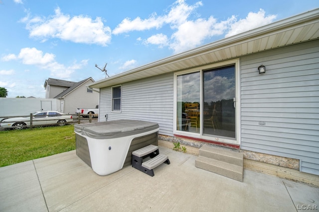 2099 Friar Tuck Cir, Adrian, MI 49221 - view of patio with a hot tub