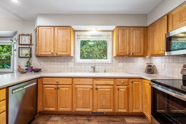 2211 Skyline Dr NW, Grand Rapids, MI 49504 - kitchen featuring stainless steel appliances, plenty of natural light, and backsplash