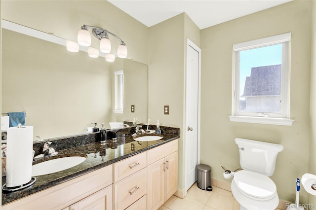4303 S Lake Ln, Shelby Twp, MI 48316 - bathroom featuring double vanity and tile patterned floors