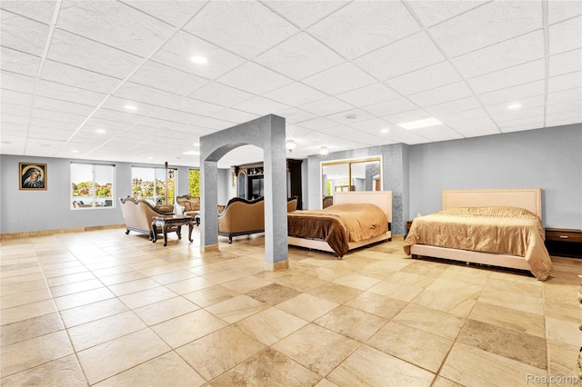 4303 S Lake Ln, Shelby Twp, MI 48316 - bedroom with recessed lighting and a paneled ceiling