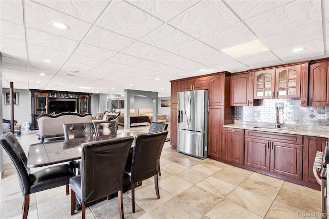 4303 S Lake Ln, Shelby Twp, MI 48316 - dining room featuring recessed lighting and a drop ceiling