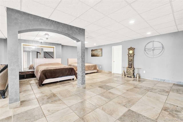 4303 S Lake Ln, Shelby Twp, MI 48316 - bedroom with a paneled ceiling and recessed lighting