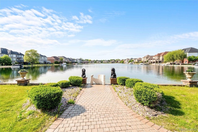 4303 S Lake Ln, Shelby Twp, MI 48316 - dock with a residential view and a water view