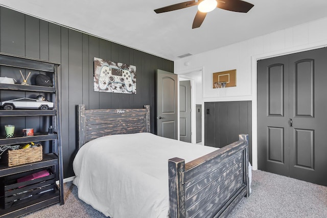 13451 S Waldron Rd, Waldron, MI 49288 - bedroom with carpet floors and a ceiling fan