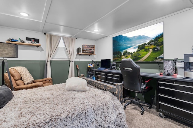 13451 S Waldron Rd, Waldron, MI 49288 - bedroom featuring carpet floors, recessed lighting, and a desk