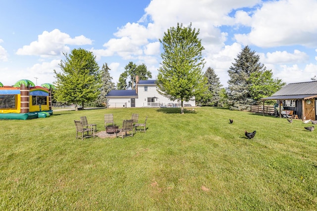 13451 S Waldron Rd, Waldron, MI 49288 - view of grassy yard with a fire pit