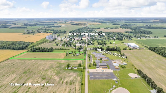13451 S Waldron Rd, Waldron, MI 49288 - overview of rural landscape