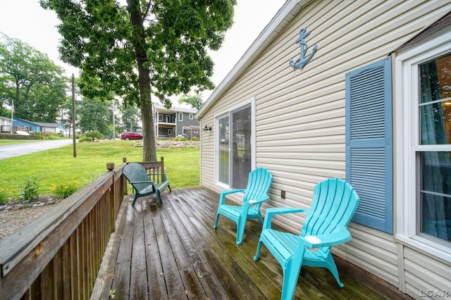 5390 Parkwood Ct, Manitou Beach, MI 49253 - wooden terrace with a yard