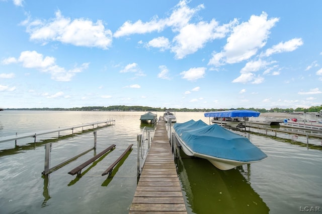 5390 Parkwood Ct, Manitou Beach, MI 49253 - dock featuring a water view