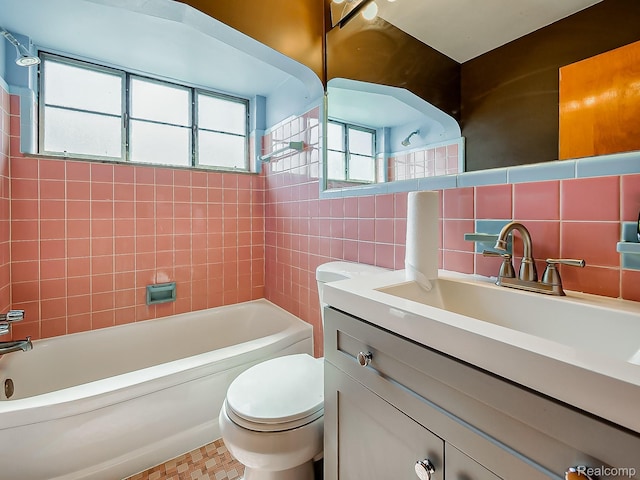 16039 Fordham St, Detroit, MI 48205 - bathroom featuring vanity and tile walls