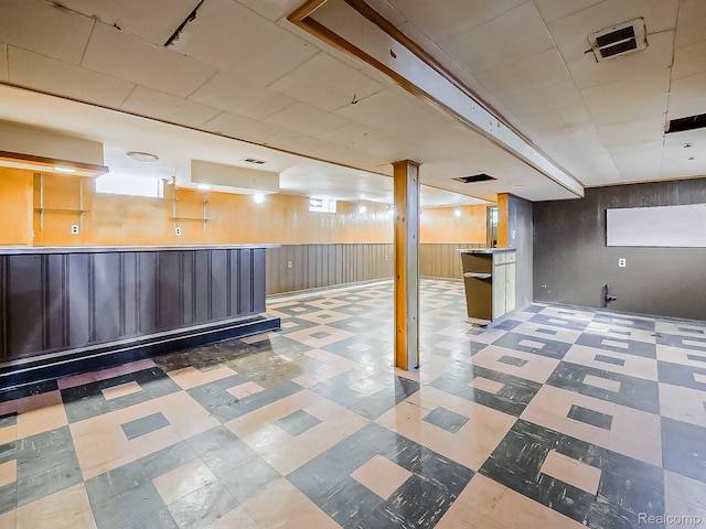 16039 Fordham St, Detroit, MI 48205 - below grade area featuring tile patterned floors and bar