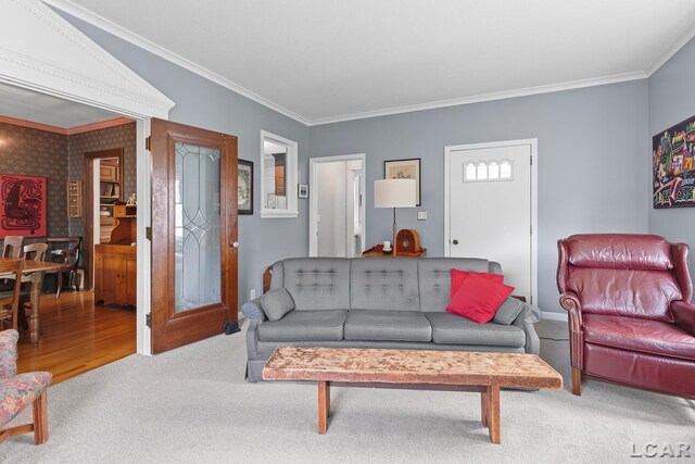 1044 Michigan Ave, Adrian, MI 49221 - living room with carpet and crown molding