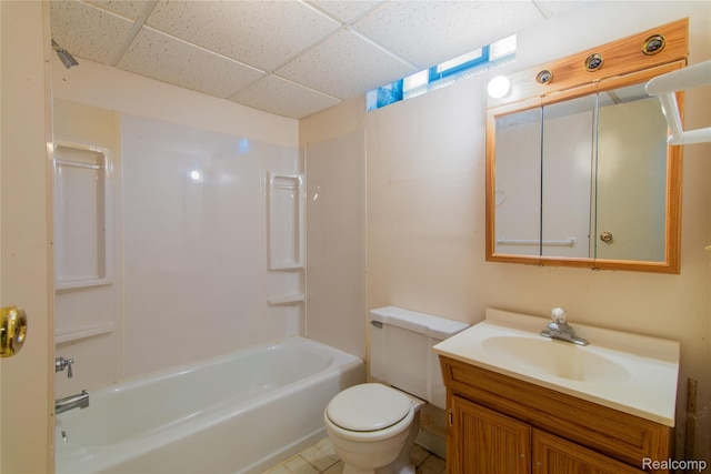9892 Wheeler St, Van Buren, MI 48111 - full bath featuring a drop ceiling, vanity, and tub / shower combination