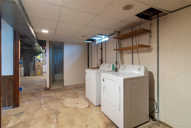9892 Wheeler St, Van Buren, MI 48111 - washroom with independent washer and dryer, heating unit, and water heater